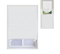 Blaward No Drill Blinds Stick On Cut to Size Easy Fit Clips On Temporary Blinds No Screw Self Adhesive Pleated Paper Window Shades for Bedroom Bathroom Kitchen Door Window