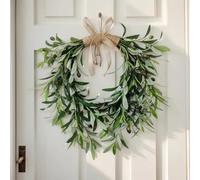 Blaward Spring Outdoor Olive Wreath for Front Door, Artificial Greenry Wreaths with Olive Leaves and Fruits, Farmhouse Wall Door Window Hanging Ornaments for Home Decor (B-48X50CM)