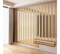 Blaward Vertical Stripes Mirror Metallic Texture Wallpaper Peel and Stick 40x300cm Waterproof Removable Renter Friendly Decorative Wall Paper for Bathroom Bedroom Kitchen (Champagne, 40x300cm)