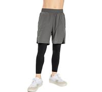 Blaward Youth Boy’s Compression Pants with Shorts 2 in 1 Running Sports Active Fitness School PE Pants Basketball Legging Tights for Kids