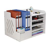 BlayaAdd White Desktop Organizer, Multipurpose Desk Document File Tray Organizer Storage Display Shelf Rack for Home Office School(PB07-3)