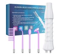 Blayram High F-requency Wand, Portable Light Therapy High F-requency Facial Skin Tightening Wand Machine, 4 Violet Glass Tubes for Acne,Wrinkle,Anti Aging,Hair （Purple）