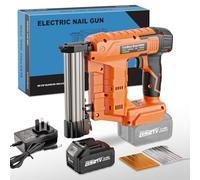 Blayram Nail Gun Cordless Compatible with Makita 18V Battery, 2 in 1 Brad Nailer & Electric Stapler with 1 * 4.0Ah Battery, 800 Nails & 800 Staples for DIY Project of Upholstery and Woodworking