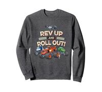 Blaze and the Monster Machines Rev Up And Roll Out! Sweatshirt, Adult Unisex, Dark Heather Grey, Medium