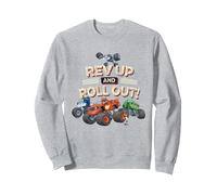 Blaze and the Monster Machines Rev Up And Roll Out! Sweatshirt, Adult Unisex, Heather Grey, Medium