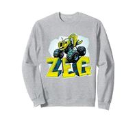 Blaze and the Monster Machines Zeg Badge Sweatshirt, Adult Unisex, Heather Grey, XX-Large