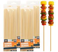 Blaze Buddy 200pk Bamboo Wooden Skewers 30cm for BBQ & Grilling Marshmallow Meat Poultry Seafood Vegetable Fruit Party Buffet Camping Kitchen Accessory Outdoor Barbecue Food Sticks for Buffet