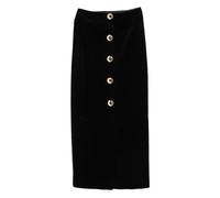 Blazé Milano button-up velvet midi skirt - Black 1