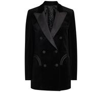 Blaze Milano Everyday Double-breasted Velvet Blazer - Black - 4 (UK14 / L)