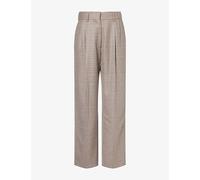 Blaze Milano Womens Blaze Milano Fox Checked Wool Trousers Beige M