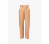 Blaze Milano Womens Blaze Milano Fox Straight-Leg Pleated Linen Trousers Sand M