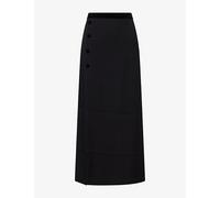 Blaze Milano Womens Blaze Milano Luna Velvet-Trim Crepe Midi Skirt Black L
