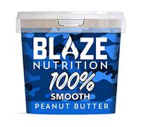 Blaze Nutrition Smooth Peanut Butter 1kg - 30% Protein, Extra Runny, 100% Roasted Peanuts, No Added Sugar, Salt or Palm Oil, Source of Magnesium & Vitamins B1, B6, E