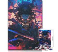 Blaze of The Demon Samurai Teenager Jigsaw Puzzles 1000 Pieces Educational Observation Skill Game Perfect Meaningful Festive Gift Size 38x26cm
