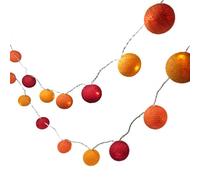 Blaze On Ambient Ball Fairy Lights (Fire Tones) - 30 Warm White LED Lights - Hand-Spun Cotton Balls - USB Powered and Includes UK 3-Pin USB Adapter - Indoor Decorative String Lights