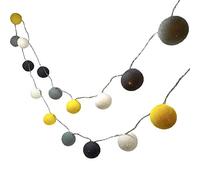 Blaze On Ambient Ball Fairy Lights (Metro Mayfair) - 30 Warm White LED Lights - Hand-Spun Cotton Balls - USB Powered and Includes UK 3-Pin USB Adapter - Indoor Decorative String Lights