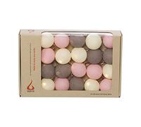 Blaze On Ambient Ball Fairy Lights (Metro Neapolitan) - 20 Warm White LED Lights - Hand-Spun Cotton Balls - USB Powered and Includes UK 3-Pin USB Adapter - Indoor Decorative String Lights