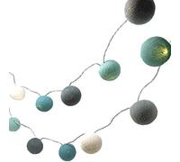 Blaze On Ambient Ball Fairy Lights (Notting Hill) - 10 Warm White LED Lights - Hand-Spun Cotton Balls - 3-Pin UK Mains Plug - Indoor Decorative String Lights