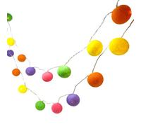 Blaze On Ambient Ball Fairy Lights (Rio Carnival) - 30 Warm White LED Lights - Hand-Spun Cotton Balls - USB Powered and Includes UK 3-Pin USB Adapter - Indoor Decorative String Lights