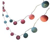 Blaze On Ambient Ball Fairy Lights (South Pacific) - 30 Warm White LED Lights - Hand-Spun Cotton Balls - USB Powered and Includes UK 3-Pin USB Adapter - Indoor Decorative String Lights