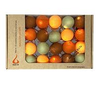 Blaze On Ambient Ball Fairy Lights (Tuscany) - 20 Warm White LED Lights - Hand-Spun Cotton Balls - USB Powered and Includes UK 3-Pin USB Adapter - Indoor Decorative String Lights