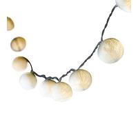 Blaze On Ambient Ball Fairy Lights (White) - 30 Warm White LED Lights - Hand-Spun Cotton Balls - USB Powered and Includes UK 3-Pin USB Adapter - Indoor Decorative String Lights