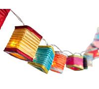 Blaze On Radiant Lantern Fairy Lights (Rainbow Colours) - 20 Warm White LED Lights - Larger Lantern Size- Includes UK USB Plug - Hand-Screened Paper Lanterns - Indoor String Lights