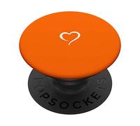 Blaze Orange Hand Drawn Heart Minimalist Love PopSockets Swappable PopGrip
