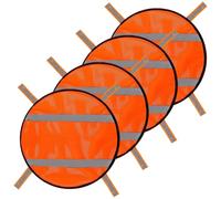 Blaze Orange Mesh Safety Panel - Mesh Safety Panel With Reflective Strips, Round Hiking Reflective Mesh Highly Visible Outdoor Equipment For Hiking Climbing Camping Travel