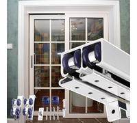 Blazea Bathroom Bypass Barn Door Hardware Kit, Top Mounted Aluminum Double Sliding Pocket Door Track, Heavy Duty Sliding Doors Hardware Replacement(Silver,98in(248.9cm))