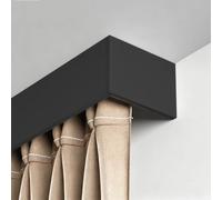 Blazea Blocking Curtain Track Pelmet Panel, Window Curtain Rod Cover Box Ceiling Mount, Heavy Duty Aluminum Blind Valance Cornice Board for Bedroom(Black,10.5ft (320cm))