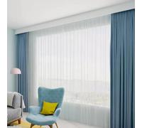 Blazea Ceiling Mounted Curtain Track, Heavy Duty Track and Valance for Windows, Bedroom Office Curtain Pelmet Panel with Double Rails (White, 3.4m (11.1ft))