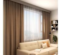 Blazea Ceiling Mounted Curtain Track, Heavy Duty Curtain Track and Valance for Windows, Bedroom Office Curtain Pelmet Panel with Double Rails(Gray,3.4m (11.1ft))