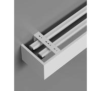 Blazea Ceiling/Wall Mount Double Tracks and Curtain Pelmet, White Aluminum Alloy Curtain Rails, Bedroom Curtain Track System with Silent Rollers(Wall Mount,3.8m (12.5ft))