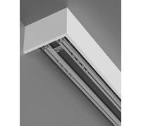 Blazea Ceiling/Wall Mount Double Tracks and Curtain Pelmet, White Aluminum Alloy Curtain Rails, Bedroom Curtain Track System with Silent Rollers(Ceiling Mount,1.8m (5.9ft))