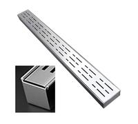 Blazea Channel Drain Kit with End/Outlet, Custom Trench Drainage System, Driveway Floor Water Diverter Trough Gutter, Stainless Steel Trench Drain(With End,10x3cm(4x1 1/8"))