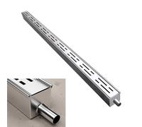 Blazea Channel Drain Kit with End/Outlet, Custom Trench Drainage System, Driveway Floor Water Diverter Trough Gutter, Stainless Steel Trench Drain(With Outlet,5x5cm(2x2))