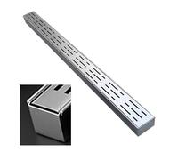 Blazea Channel Drain Kit with End/Outlet, Custom Trench Drainage System, Driveway Floor Water Diverter Trough Gutter, Stainless Steel Trench Drain(With End,7x5cm(2 3/4x2))