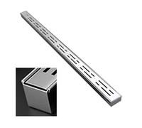 Blazea Channel Drain Kit with End/Outlet, Custom Trench Drainage System, Driveway Floor Water Diverter Trough Gutter, Stainless Steel Trench Drain(With End,5x3cm(2x1 1/8"))