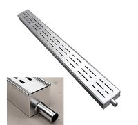 Blazea Channel Drain Kit with End/Outlet, Custom Trench Drainage System, Driveway Floor Water Diverter Trough Gutter, Stainless Steel Trench Drain(With Outlet,10x3cm(4x1 1/8"))
