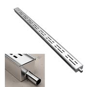 Blazea Channel Drain Kit with End/Outlet, Custom Trench Drainage System, Driveway Floor Water Diverter Trough Gutter, Stainless Steel Trench Drain(With Outlet,5x3cm(2x1 1/8"))