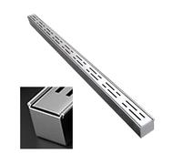 Blazea Channel Drain Kit with End/Outlet, Custom Trench Drainage System, Driveway Floor Water Diverter Trough Gutter, Stainless Steel Trench Drain(With End,5x5cm(2x2))