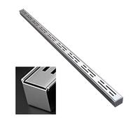 Blazea Channel Drain Kit with End/Outlet, Custom Trench Drainage System, Driveway Floor Water Diverter Trough Gutter, Stainless Steel Trench Drain(With End,3.5x3cm(1 3/8x1 1/8"))