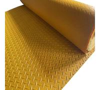 Blazea Diamond Plate Garage Floor Rubber Matting, Non Slip Yellow Flooring Roll, Motorcycle Car Parking Mats, Reusable Floor Protector Mat for Outside(0.8x0.8m/2.6x2.6ft)