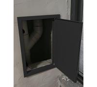 Blazea Drywall Push Lock Access Door, Duct/Electrical/Wires Metal Access Panel, Ceiling/Wall Mounted Hole Cover Plate, Small Inspection Service Doors(Black,35x35cm)