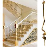 Blazea Gold Spindles for Staircase Indoor, Modern Metal Balusters with Stable Base/Complete Kit, Home Decor Stairway Guardrail Post, Twist Design Banister Column(1 PC)