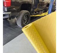Blazea Heavy Duty Vinyl Garage Floor Mat Yellow, Diamond Plate Safety Floor Matting Non Slip, Commercial Grade Rubber Flooring Roll for Home Gym Kitchen(91.4x365.8cm (3x12ft))