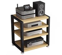 Blazea HiFi Rack 4 Tier AV Media Stand Wood Shelf, Audio Tower | Hifi Rack | Stereo Cabinet Furniture, Home Storage for Entertainment Stereo Components