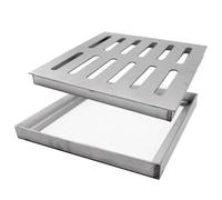 Blazea Removable Square Drain Grates Outdoor, 304 Stainless Steel Sewer Drain Cover, Heavy Duty Gully Grid Drain Defender to Block Debris(10x10x2cm (4x4x0.8in))