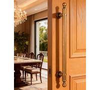 Blazea Retro Style Barn Door Pull Handle, Interior Rustic Sliding Barn Door Hardware Kit, Heavy Duty Long Front Gate Doors Pulls for Patio Shed Closet(Bronze,45cm(17 3/4"))